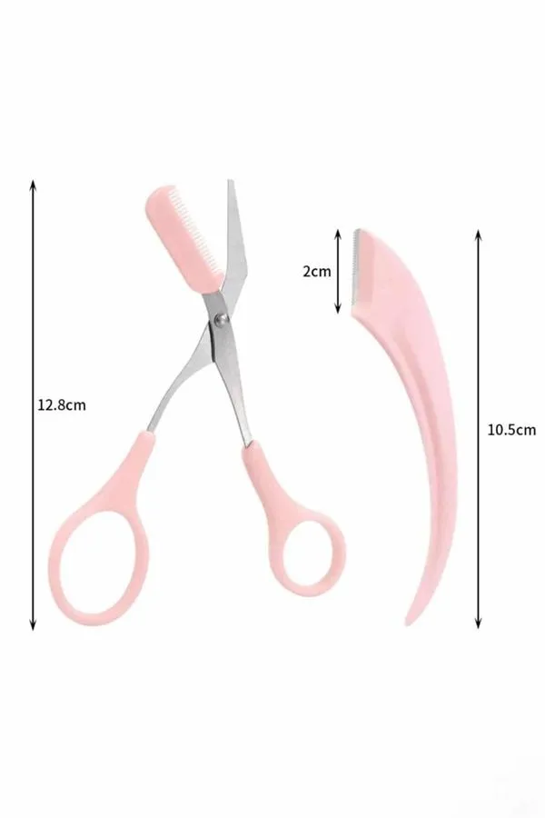 Taraklı Kaş Makası ve Ustura Seti Kaş Düzeltme Makası Kaş Bıyık Alma Aleti