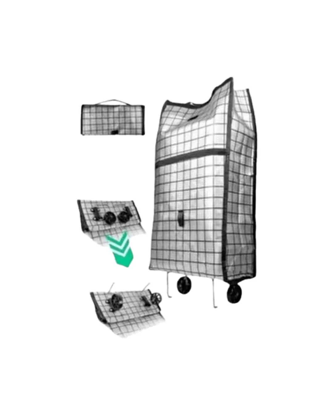 Sağlam Gövdeli Sessiz Tekerlekli Pazar ve Market Çantası