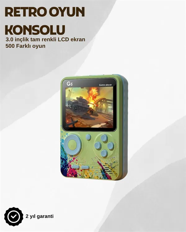G5 Taşınabilir Retro Oyun Konsolu – Çocuk ve Yetişkinler İçin
