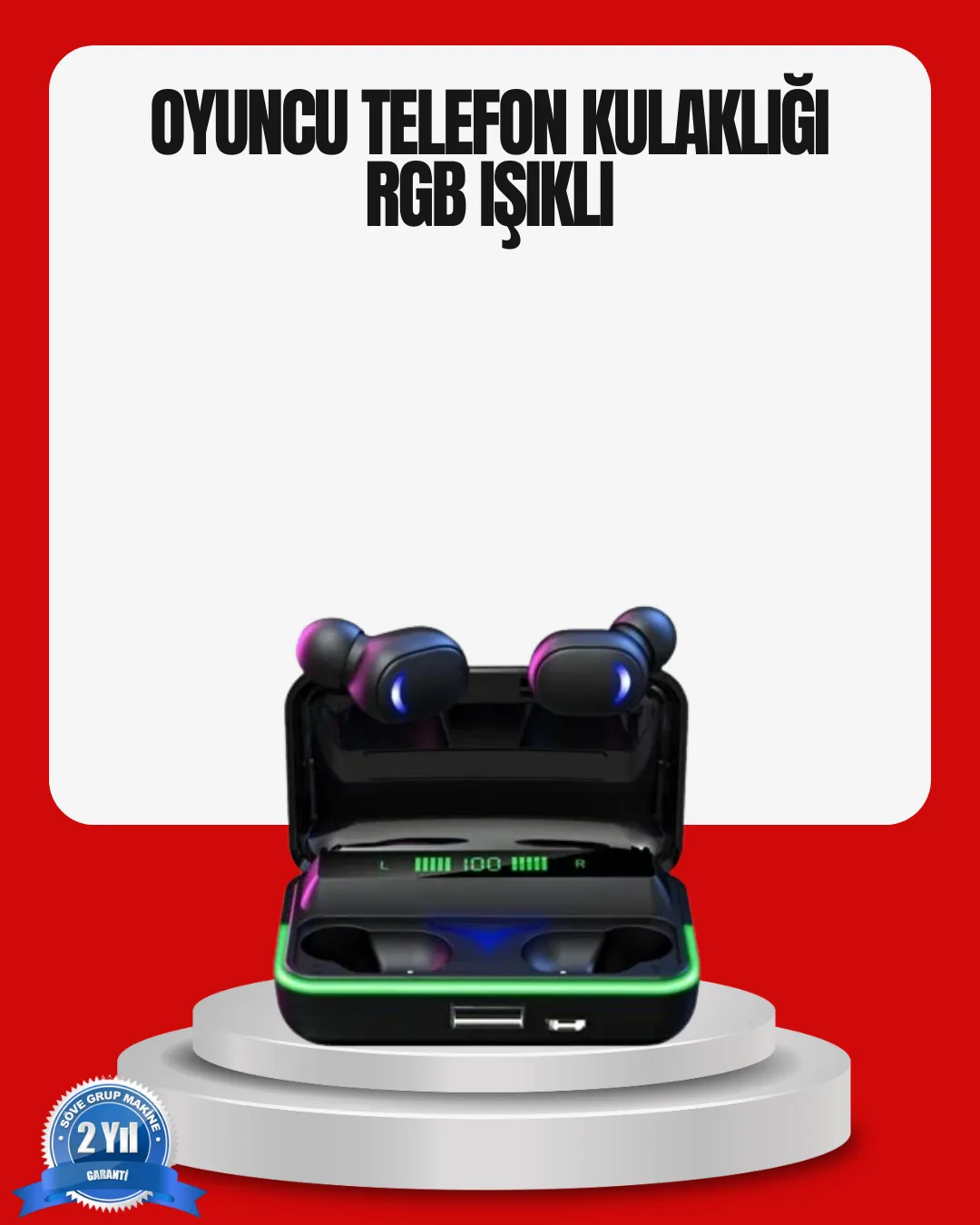 RGB Oyuncu Bluetooth Kulaklık Düşük Gecikmeli Kablosuz 5.1