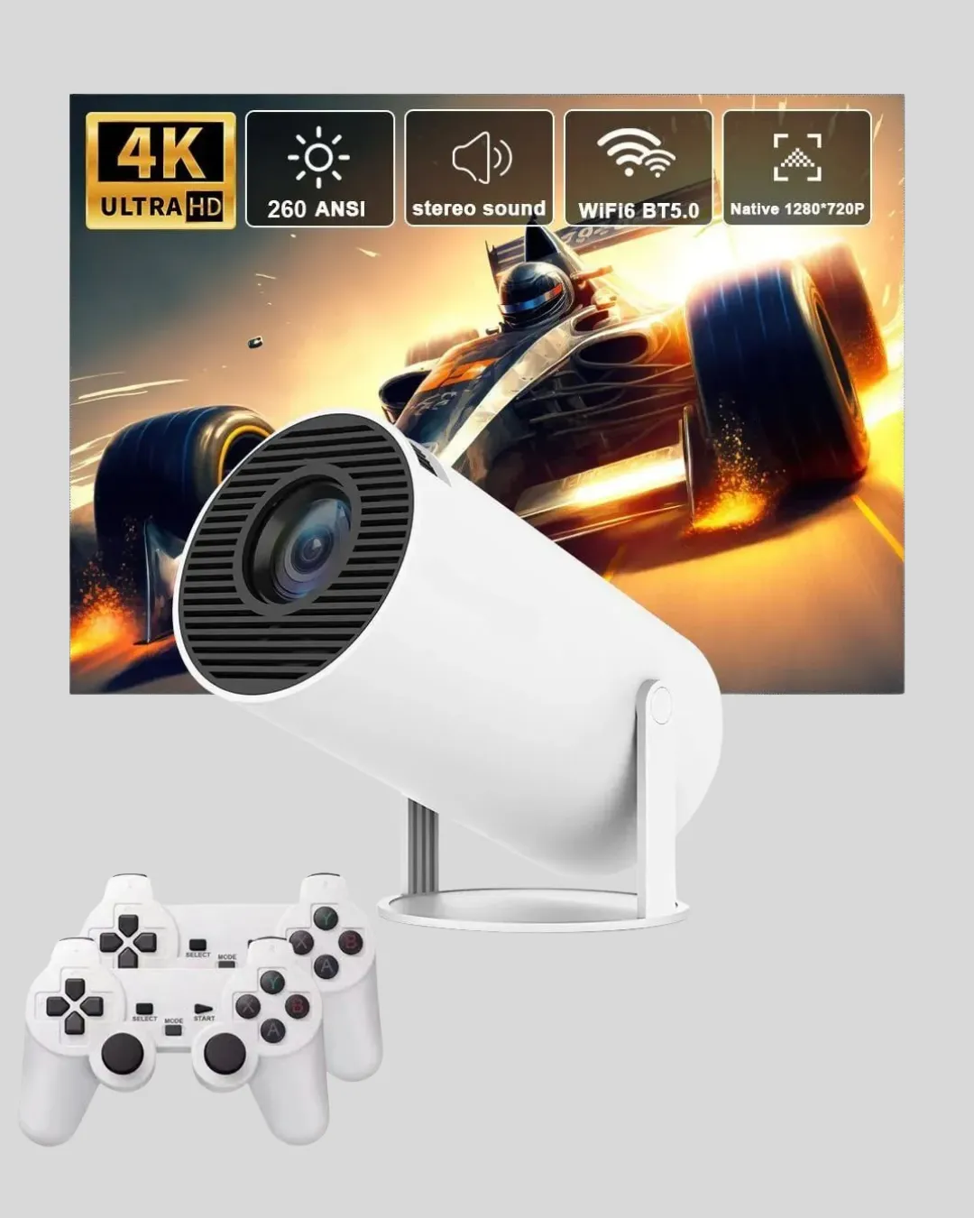 Oyun Konsolu Uyumlu Kablosuz Projeksiyon Cihazı Ev Sinema Deneyimi