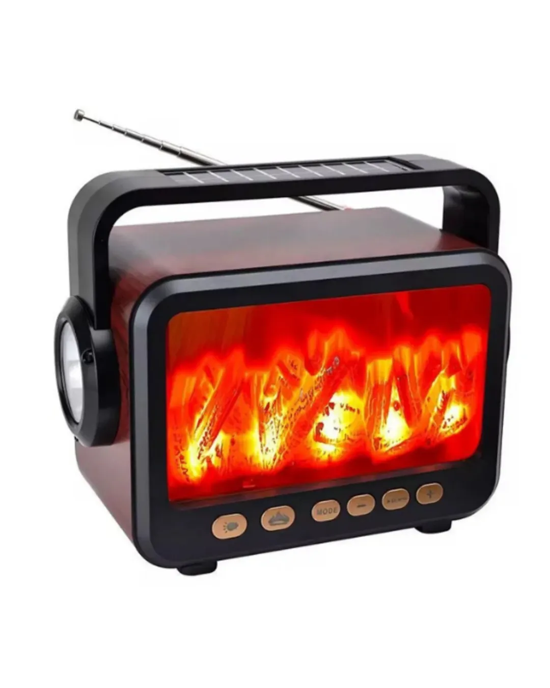 LED Şömine Efektli Kablosuz Hoparlör FM Radyo Müzik Çalar