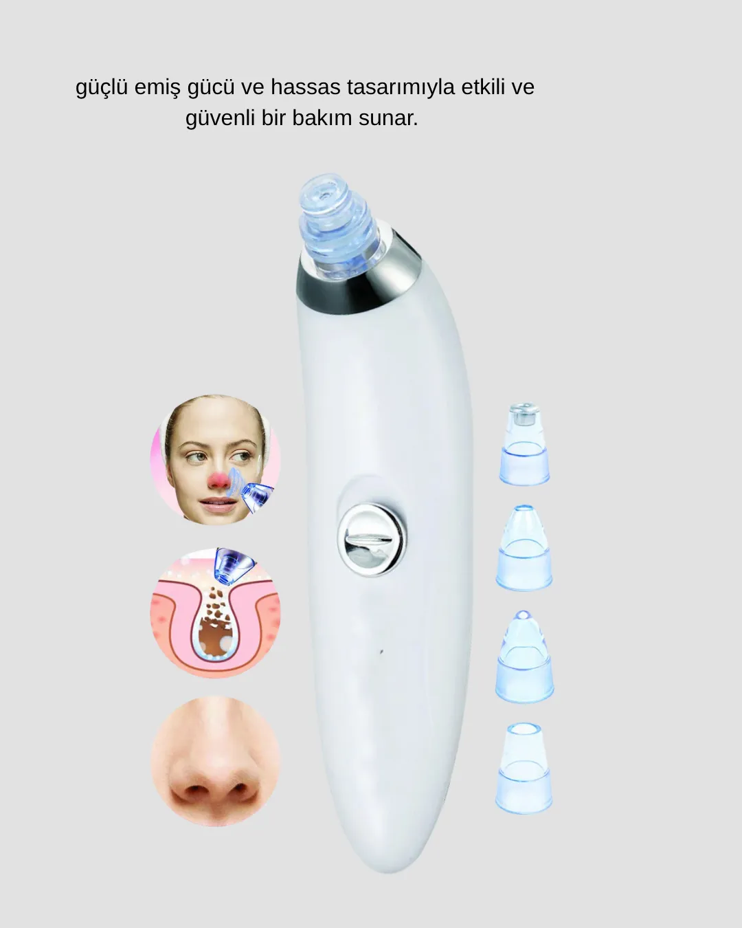 Siyah Nokta ve Gözenek Temizleyici Vakumlu Cihaz – Masajlı Derin Temizlik Teknolojisi