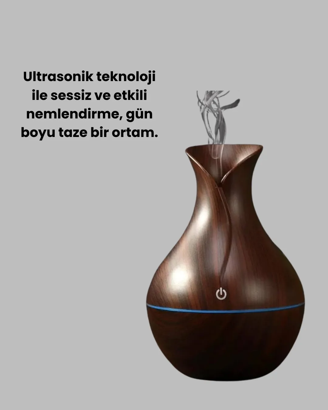 Ultrasonik Ahşap Desenli 130ml Aromaterapi Difüzör ve Hava Nemlendirici