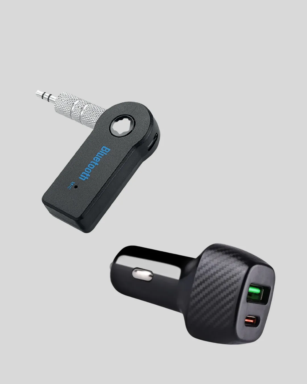 AUX Bluetooth Adaptör ve 38W Hızlı Araç Şarj Cihazı Seti