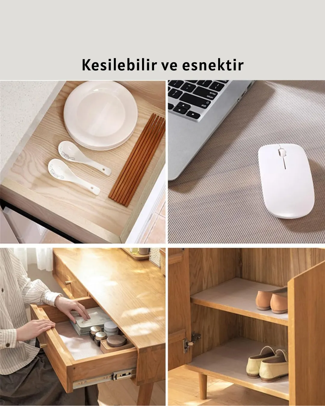 Eva malzemeden kaydırmaz şeffaf raflık buzdolabı kaplaması