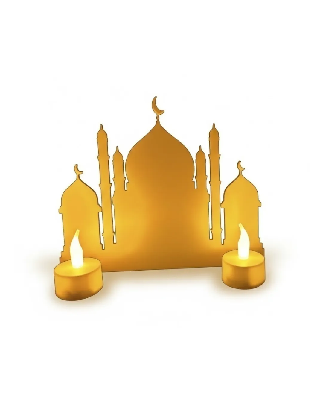 3D Cami Masa Üstü Dekor 2 Pilli LED Mumlu Hediye Set