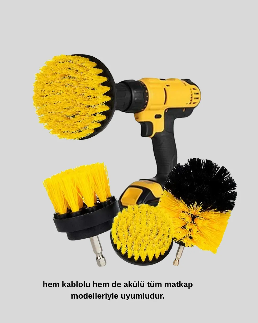 3 Parça Matkap Fırça Temizlik Seti – Her Yüzey İçin Güçlü ve Pratik Çözüm