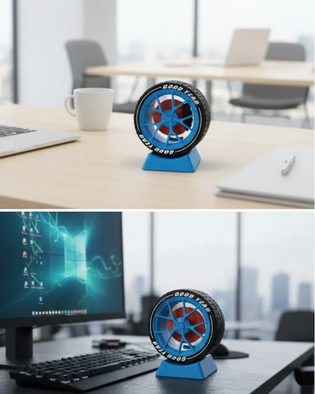 Otomobil Jant Görünümlü Masa Üstü Ofis Süsü