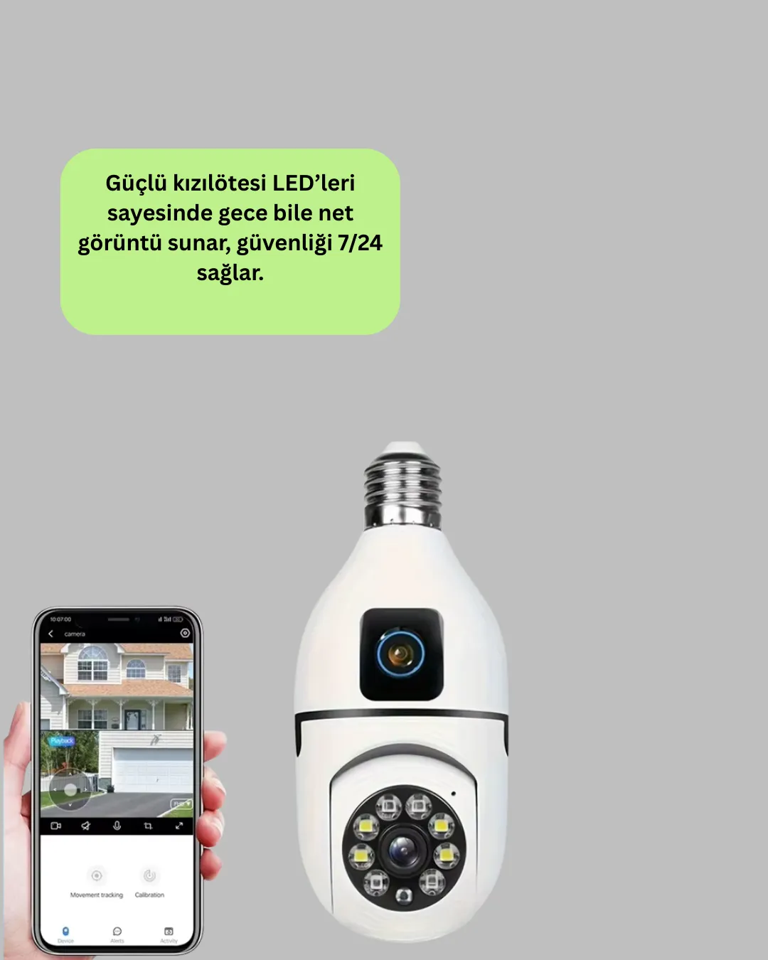 2’si 1 Arada Güvenlik Kamerası ve Sel Işığı – Kablosuz Akıllı Kamera