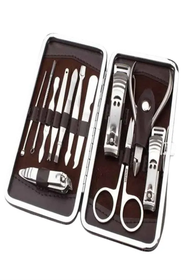 Tırnak Bakım Seti Tırnak Düzeltme Batık 12 Parça Çanta Tipi Manikür Pedikür