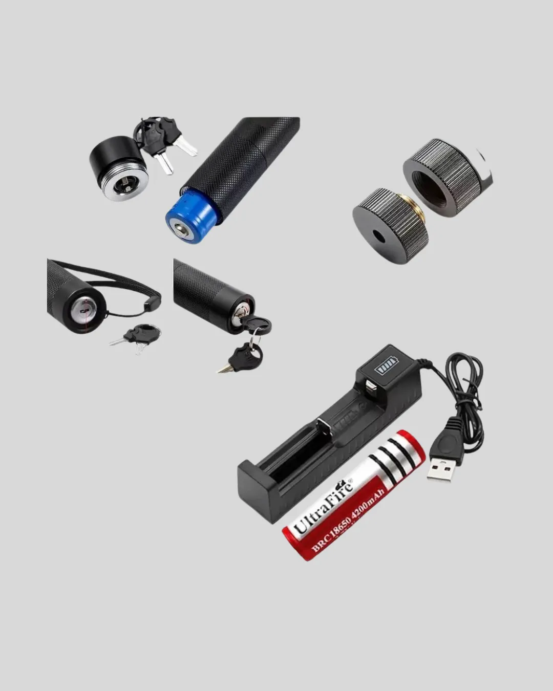 Yüksek Güçlü Yeşil Lazer Pointer 5000mW Şarjlı