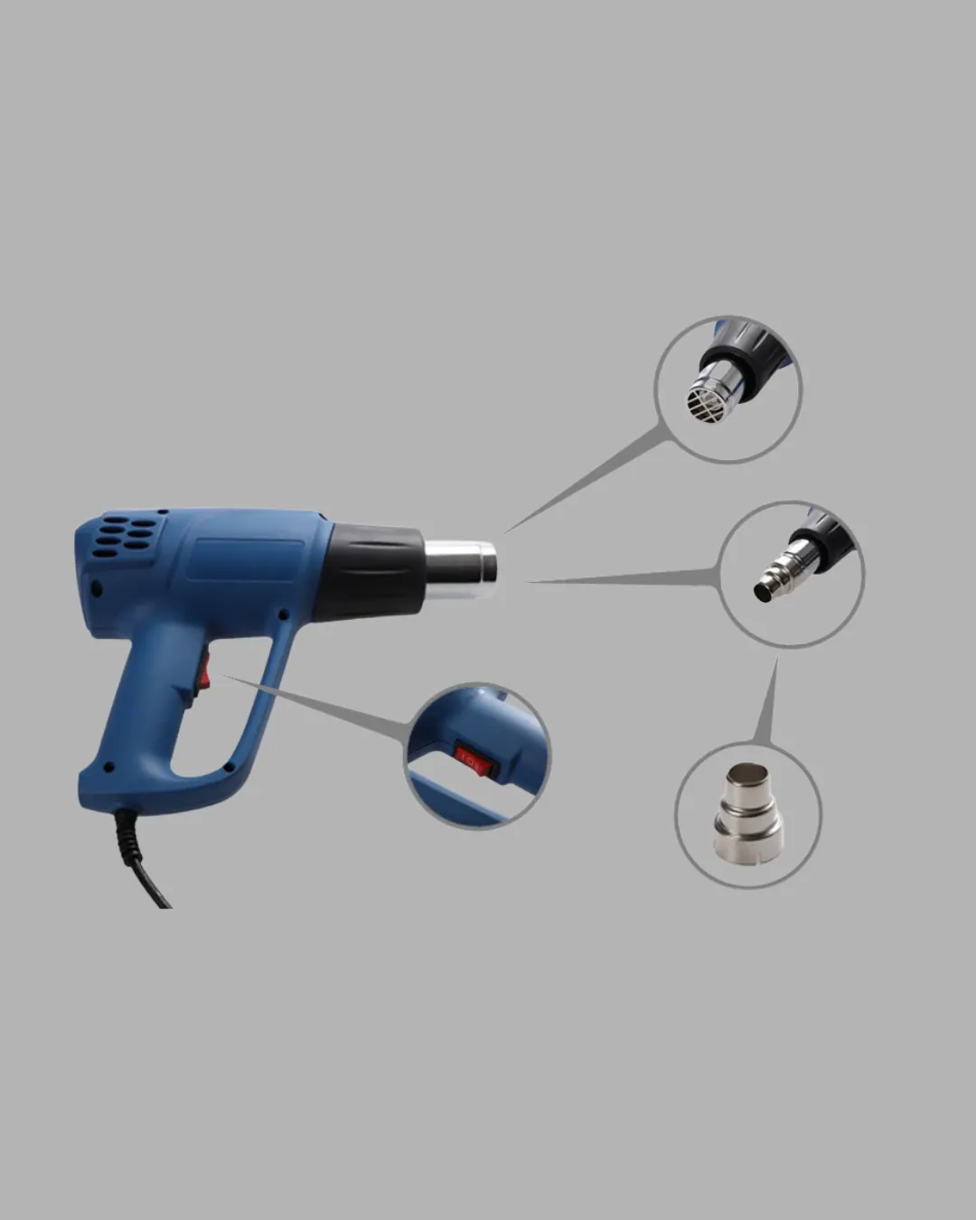 2000W Sıcak Hava Üfleme Tabancası Seramik Rezistanslı Profesyonel