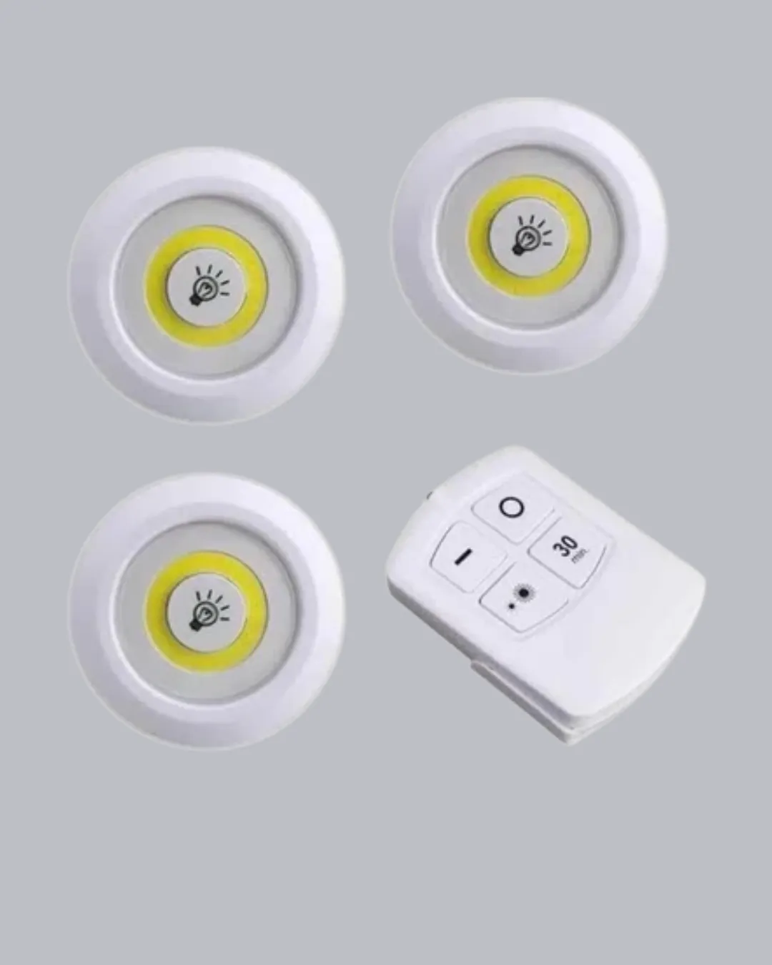 Kablosuz 3 Lü Spot Led Lamba Seti Uzaktan Kumandalı Enerji Tasarruflu Aydınlatma