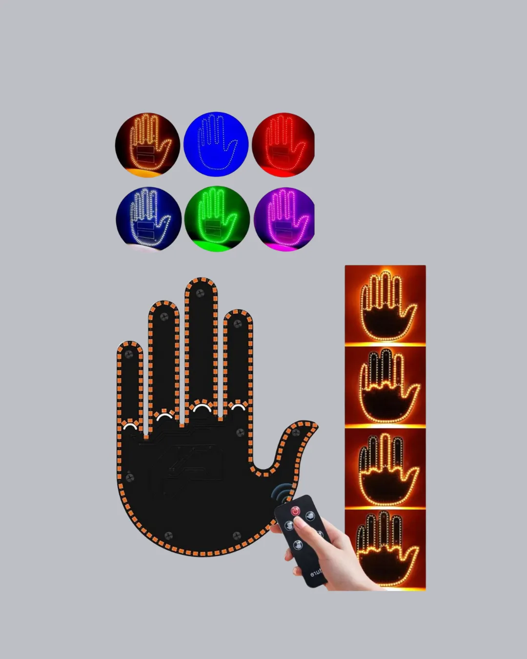 176 LED’li Amber Trafik Uyumlu Sinyal Işığı – El Hareketiyle Kontrol