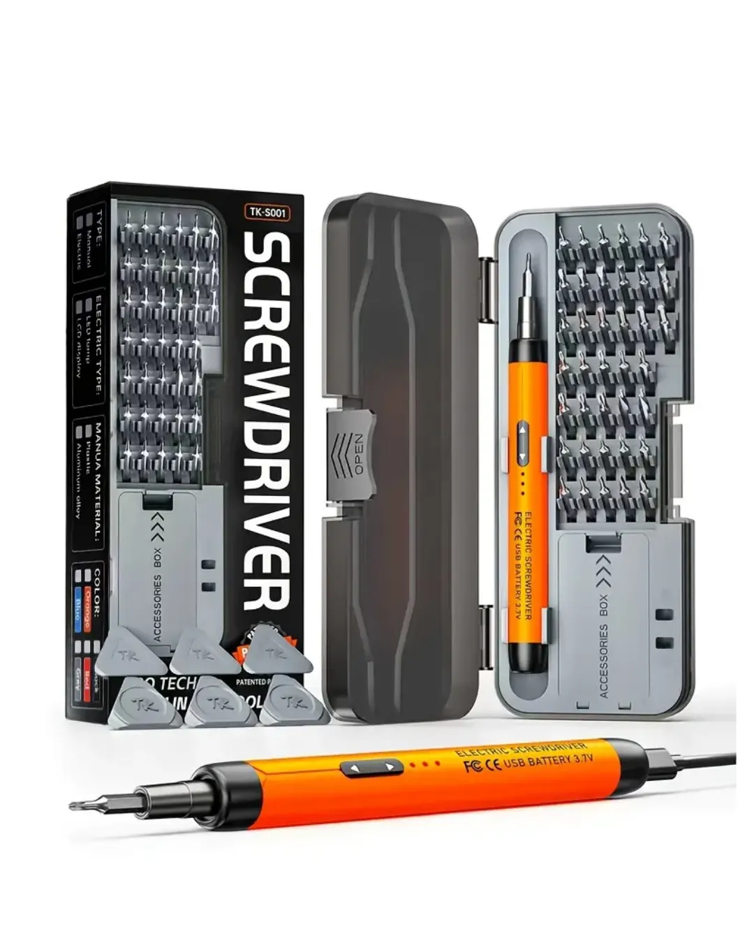 Kablosuz Alüminyum Gövdeli Elektrikli Tornavida 38 Uçlu Teknik Servis Seti