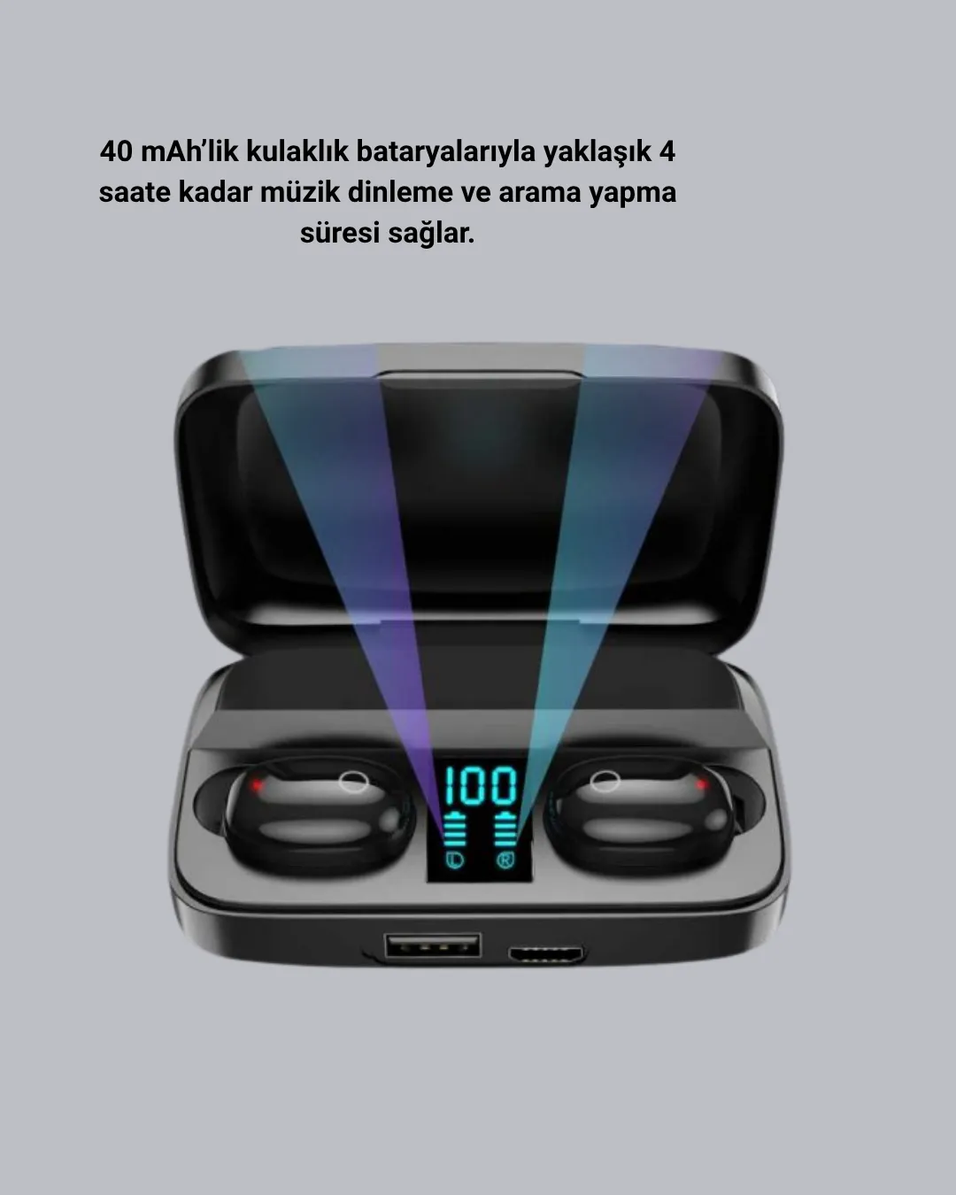 TWS A10s Bluetooth 5.0 Kulaklık Powerbank Şarj Kutulu Mini Tasarım