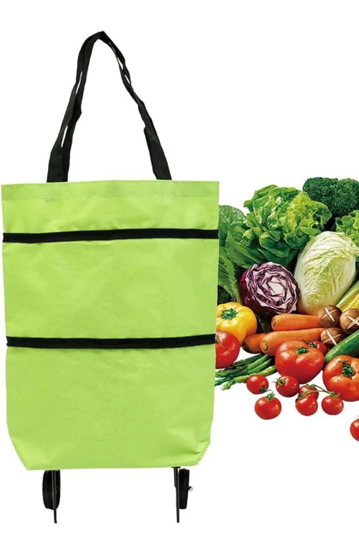 Katlanabilir Tekerlekli Alışveriş Çantası Pratik ve Detaylı Pazar Arabası