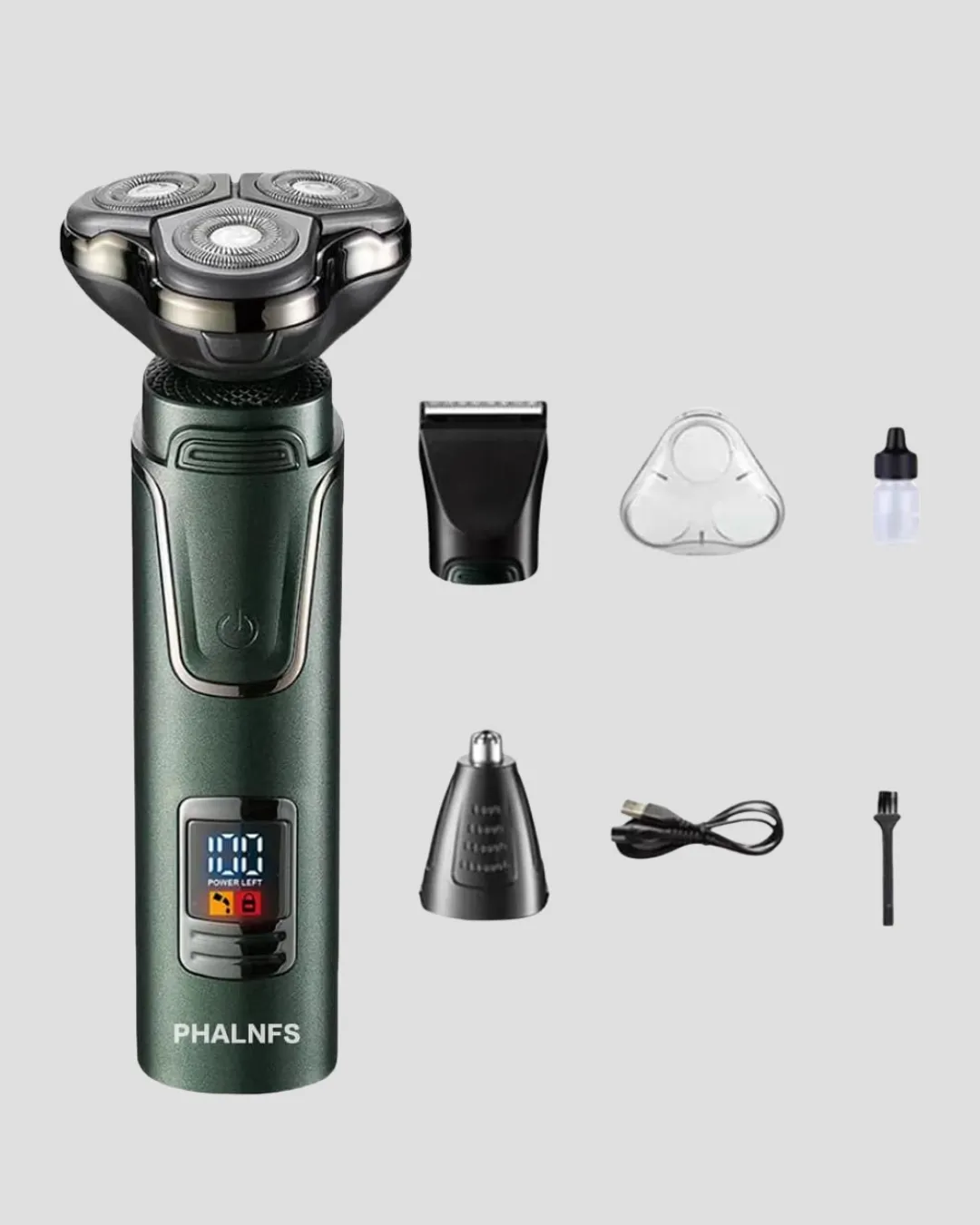 Kablosuz Profesyonel Erkek Bakım Seti – 3 Başlıklı, 3D Akıllı Kesim, Taşınabilir