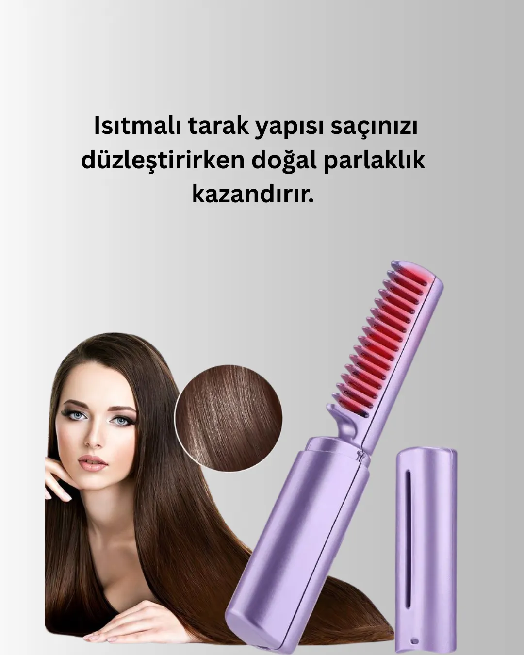 Kablosuz USB Şarjlı Saç Düzleştirici Tarak – Seyahat Boy