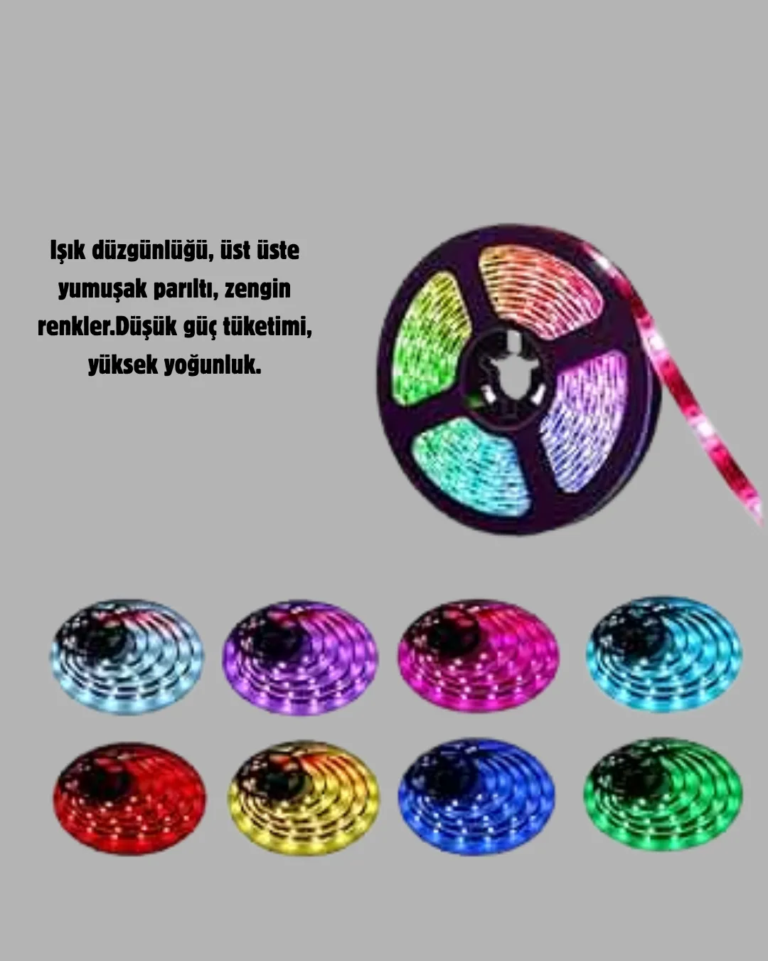 Renkli Smart LED Şerit – Suya Dayanıklı, Esnek, Enerji Tasarruflu