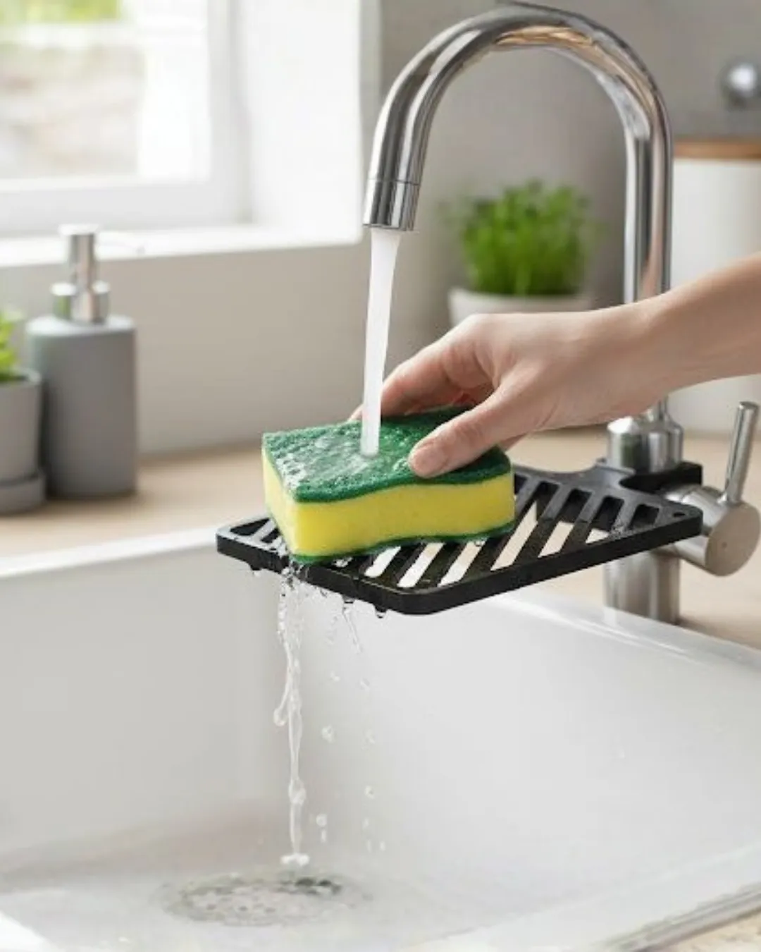 Mutfak Musluk Üstü Sünger Tutucu Tezgah Düzenleyici Organizer