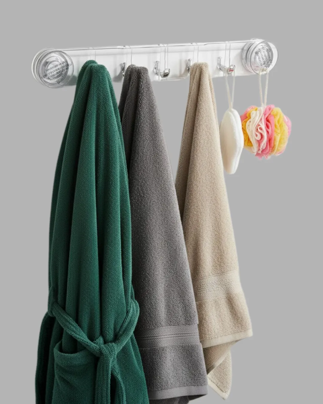 Mutfak ve Banyo Askılığı Vakumlu Yapışkanlı 5 Askı Bölmeli