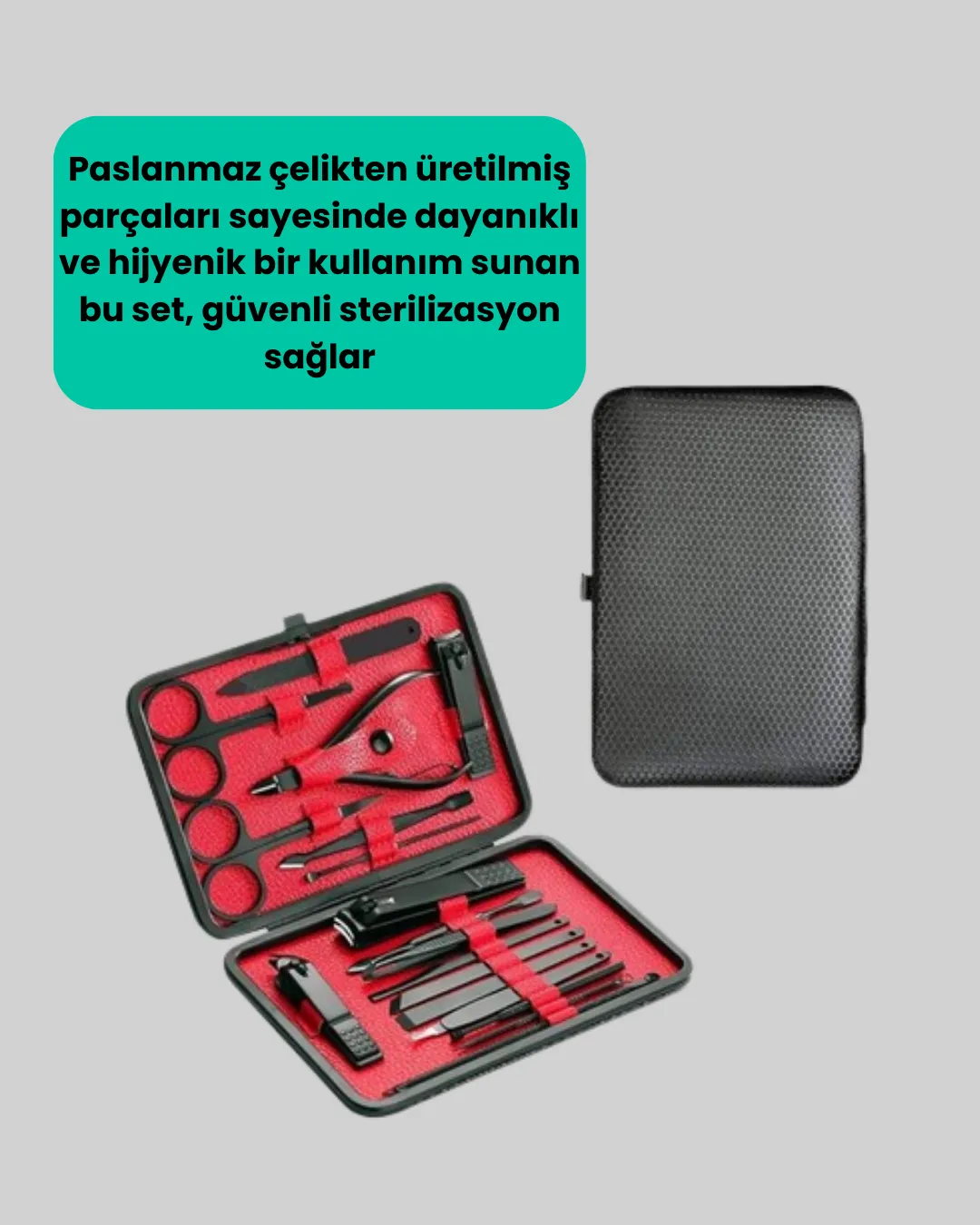 Profesyonel Paslanmaz Çelik Manikür & Pedikür Seti