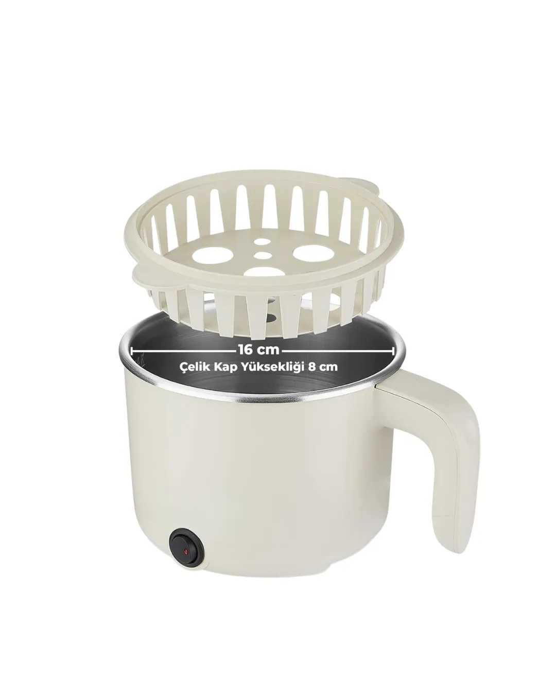 Mini Elektrikli Pişirici 1 Litre Buharda Pişirme Tepsili Çok Amaçlı Mutfak Tenceresi