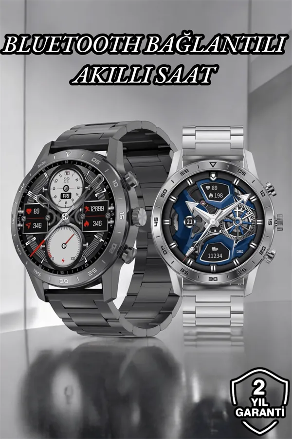 Suya Dayanıklı Dokunmatik Akıllı Saat Bluetooth 5.0, Sesli Asistan ve Sağlık Takibi