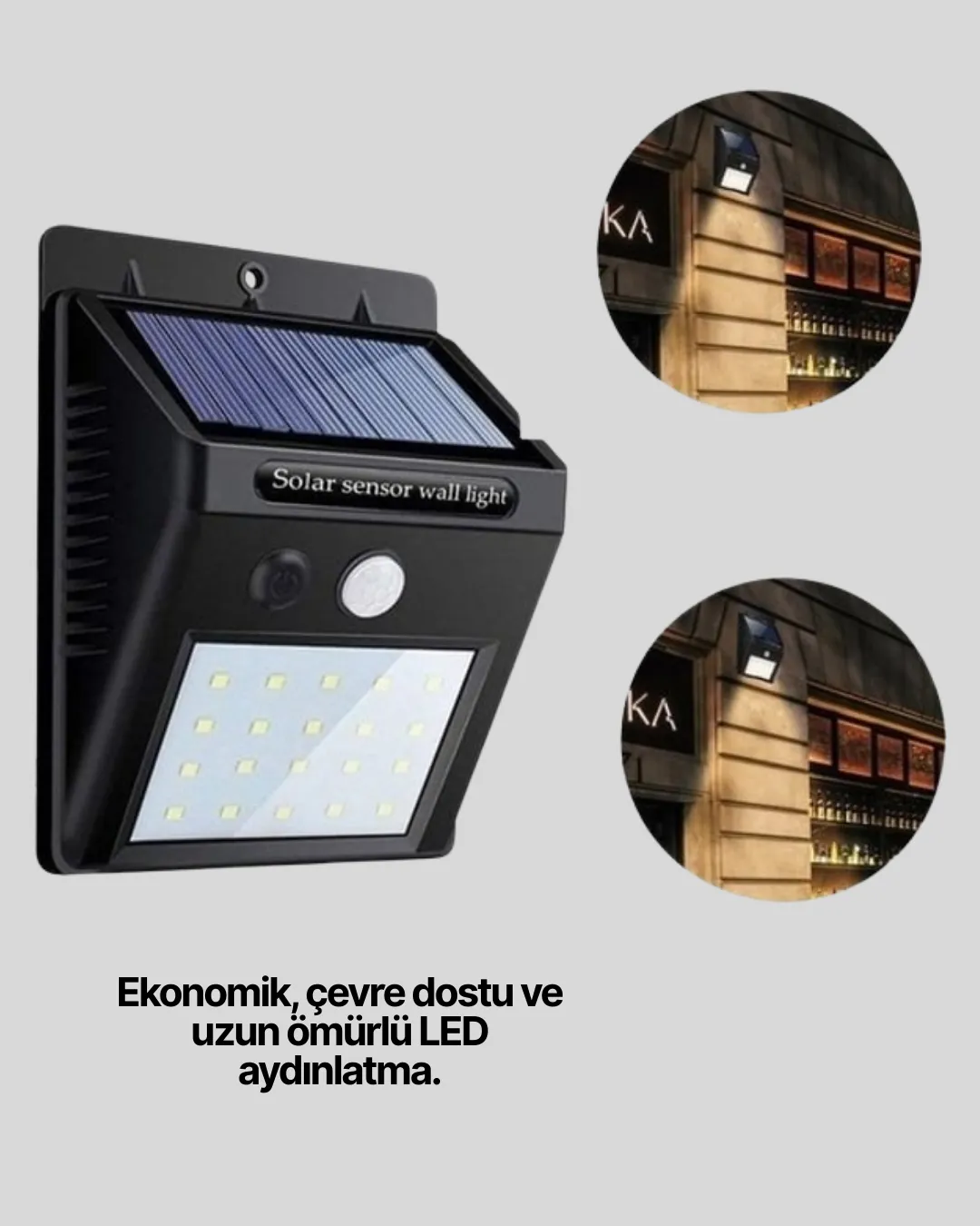 IP65 Dayanıklı Solar Enerjili Dış Cephe Aydınlatma