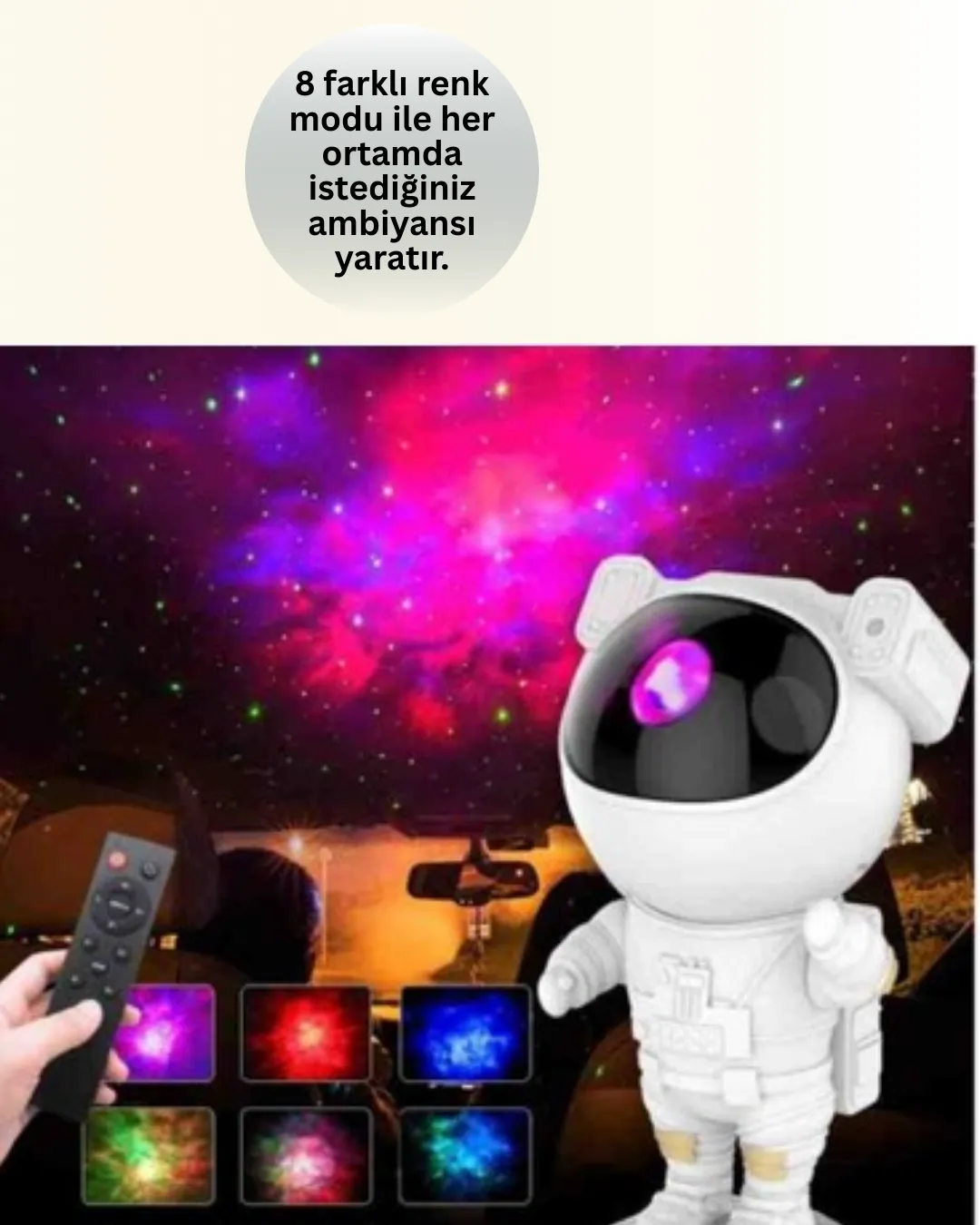 Dekoratif ve Fonksiyonel Astronot Projeksiyon Aydınlatma