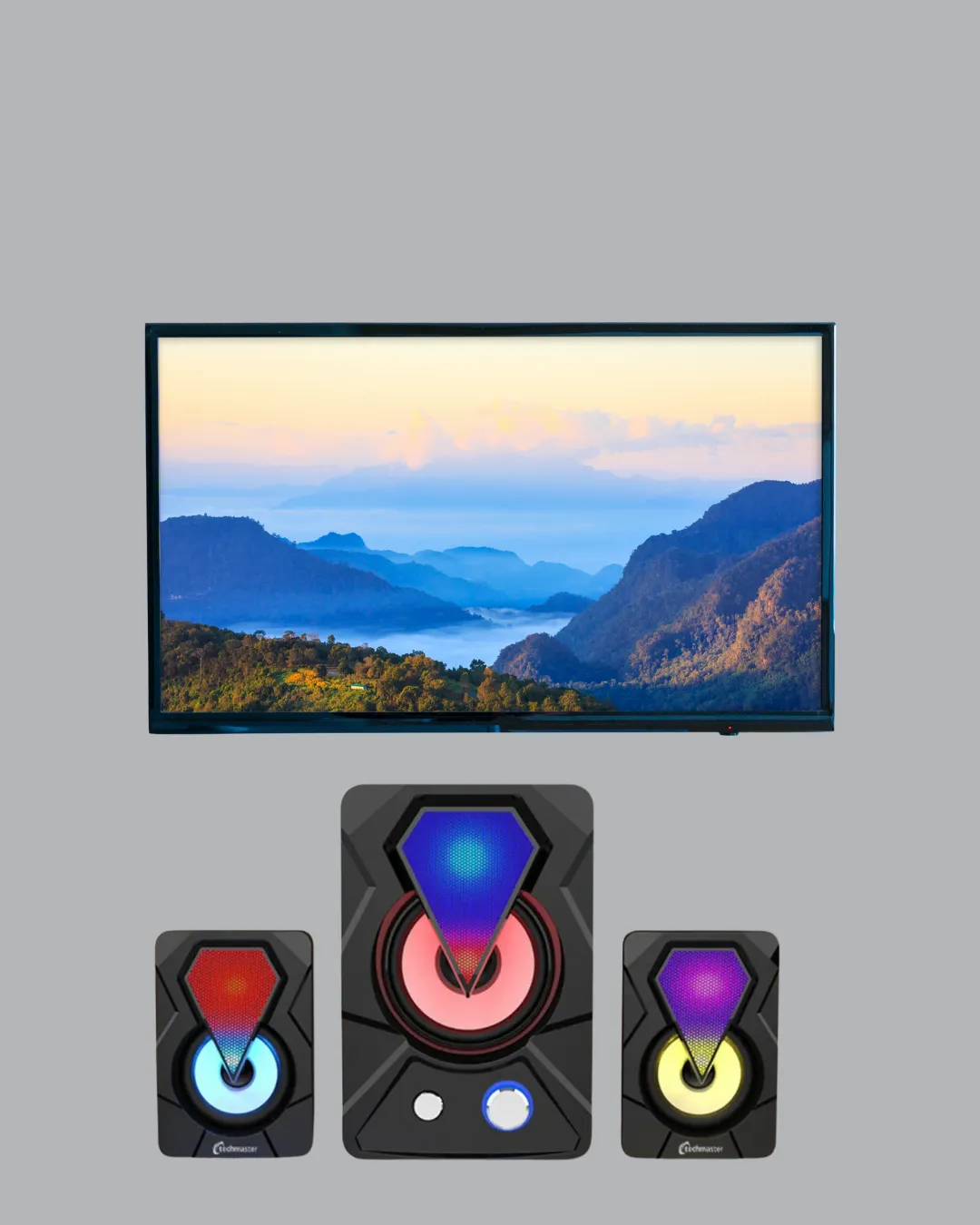 USB Bağlantılı RGB 2.1 Hoparlör Seti Derin Bas ve Renkli Işık