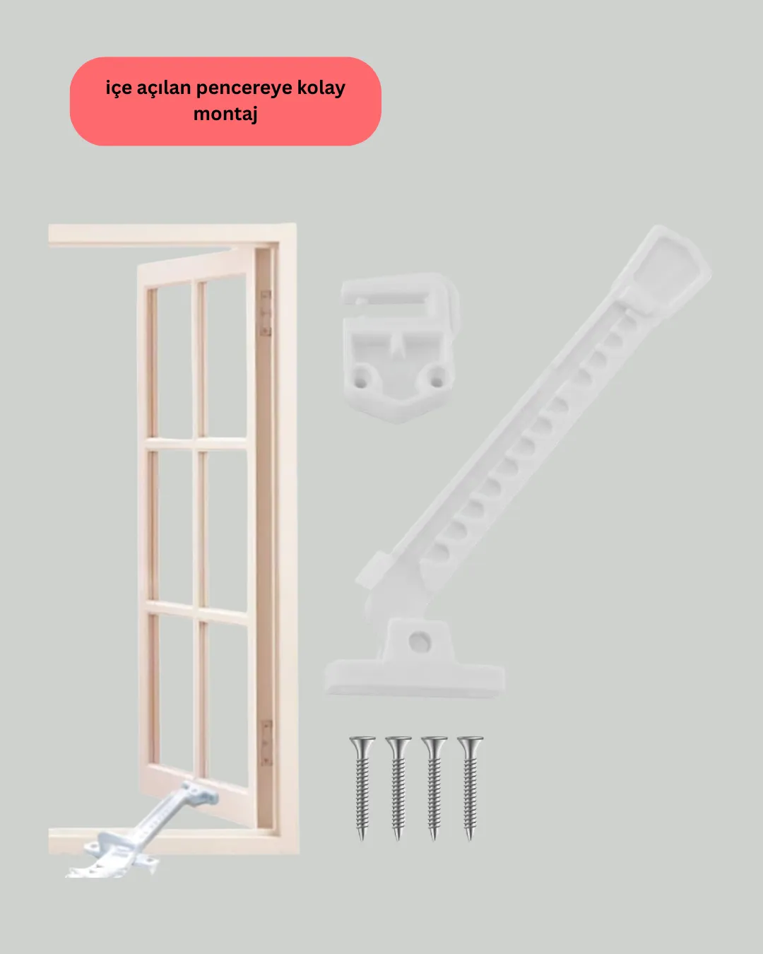Çocuk Güvenliği İçin Cam Pencere Kilidi 3 Adet