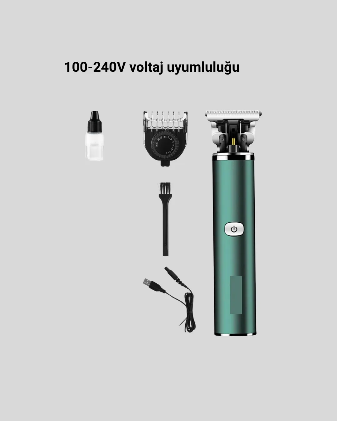 Şarjlı Erkek Tıraş Makinesi – 180 Dakika Pil Ömrü, 2.5 Saat Hızlı Şarj, USB ve Powerbank Uyumlu