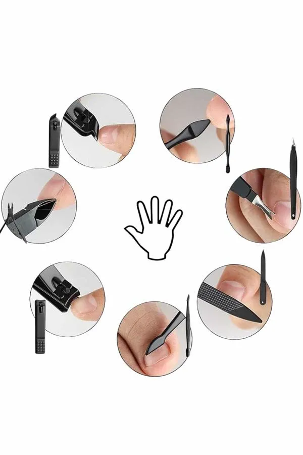 17 Parça El Ayak Bakım Seti Tırnak Temizleme Manikür Pedikür Cımbız Törpü Tırnak Makası