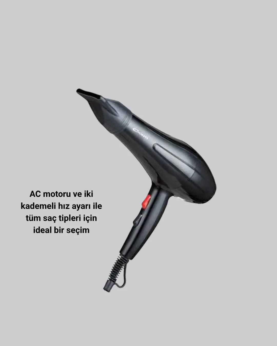 Profesyonel 2200W Fön Makinesi – AC Motorlu, Hızlı Kurutma, Hafif Tasarım