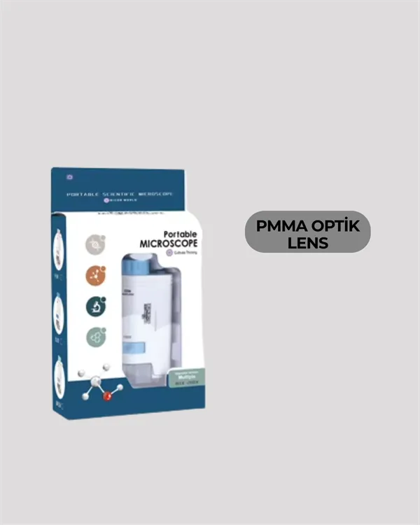 Taşınabilir LED Işıklı Cep Mikroskop – 80X–200X Büyütme