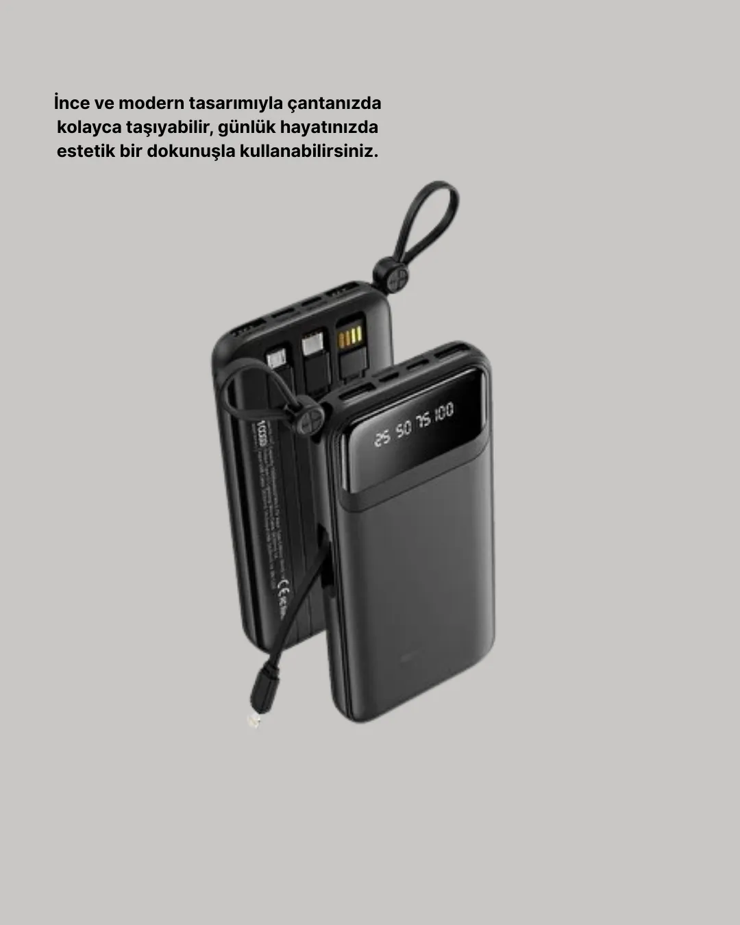 Taşınabilir 20.000 mAh Hızlı Şarj Powerbank 4 Çıkışlı