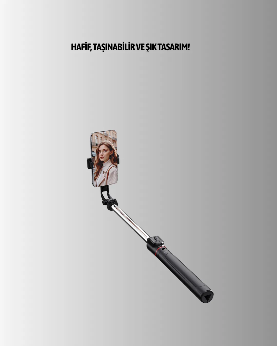 Bluetooth’lu Işıklı Selfie Çubuğu – Katlanabilir, 130 cm