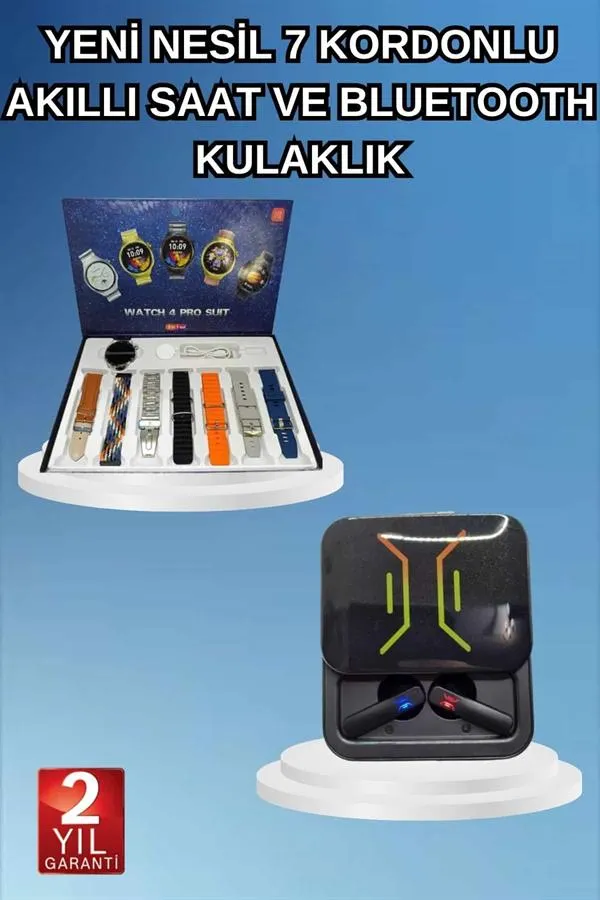 2025 Model Kablosuz Kulaklık ve Yeni Nesil Akıllı Saat Metal Kayış Plastik Kayış