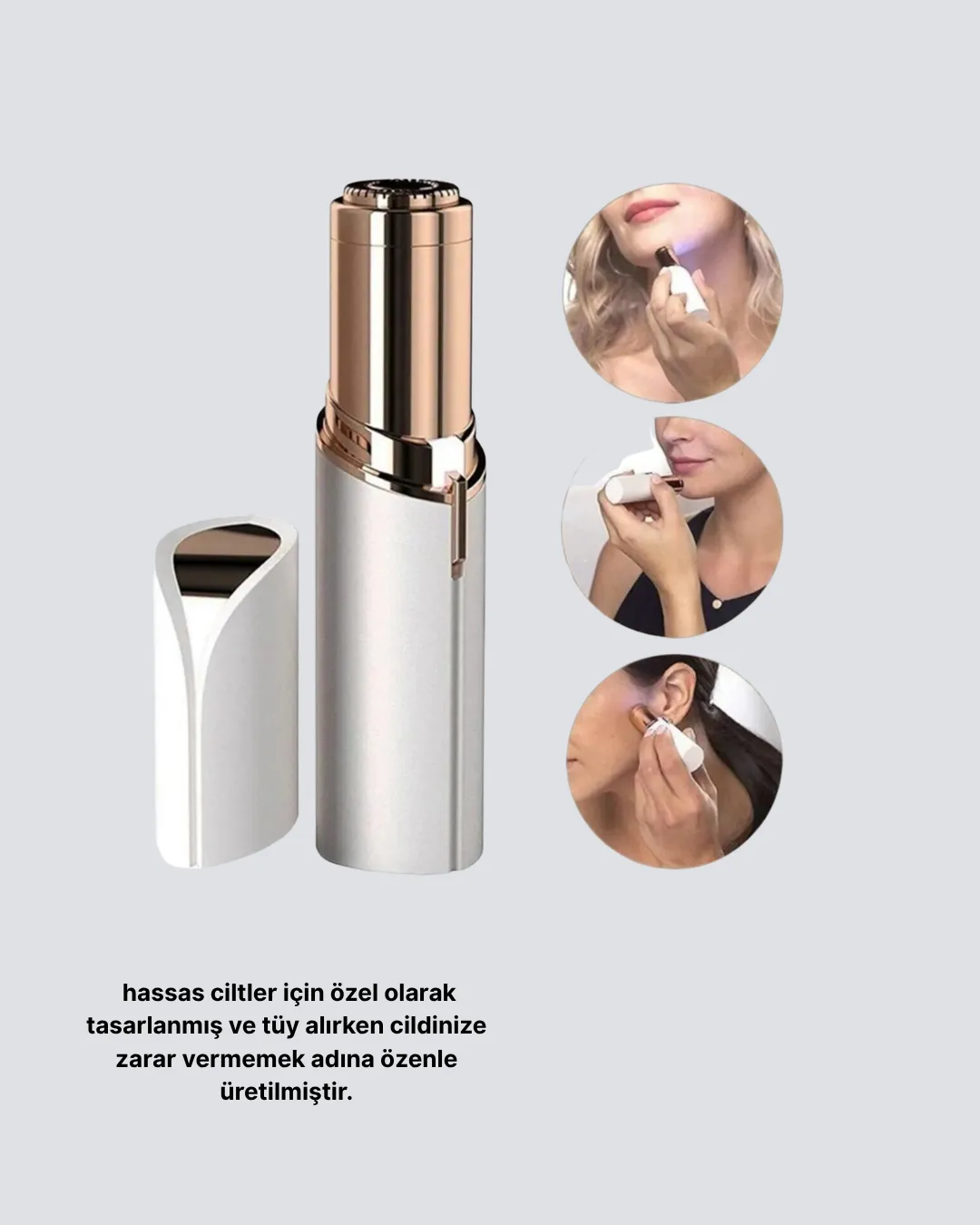 Kadınlar İçin Yüz ve Kaş Epilatörü – Hassas Cilt Dostu, Pil ile Çalışan, Taşınabilir ve Şık Tasarım
