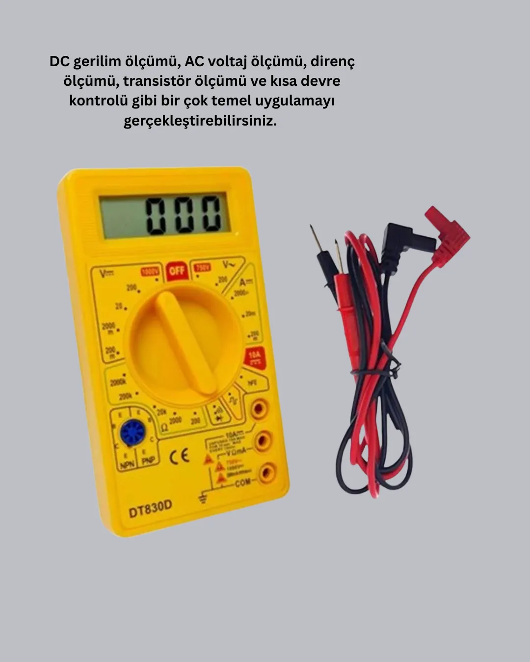 Profesyonel Dijital Multimetre Volt Amper Direnç Ölçümü
