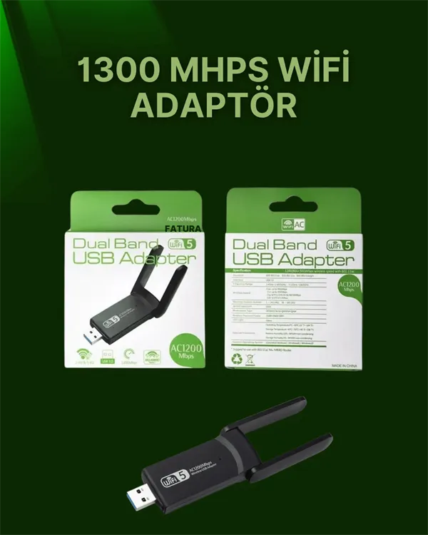 USB 3.0 Wireless Adaptör – 2.4GHz & 5GHz Destekli