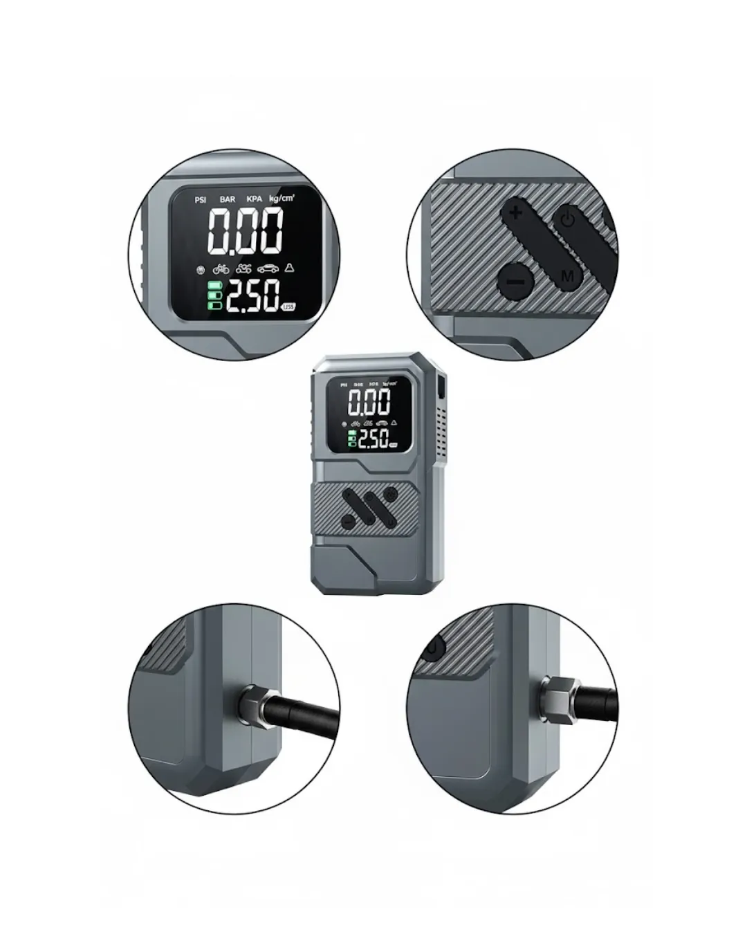 12.000 mAh Akü Takviye Destekli LED Işıklı Araç Kompresörü