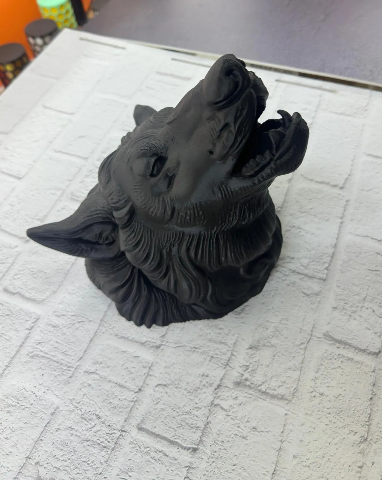 Dekoratif Asılabilir Siyah Ayı Başı 3D Duvar Heykeli 25x19 cm