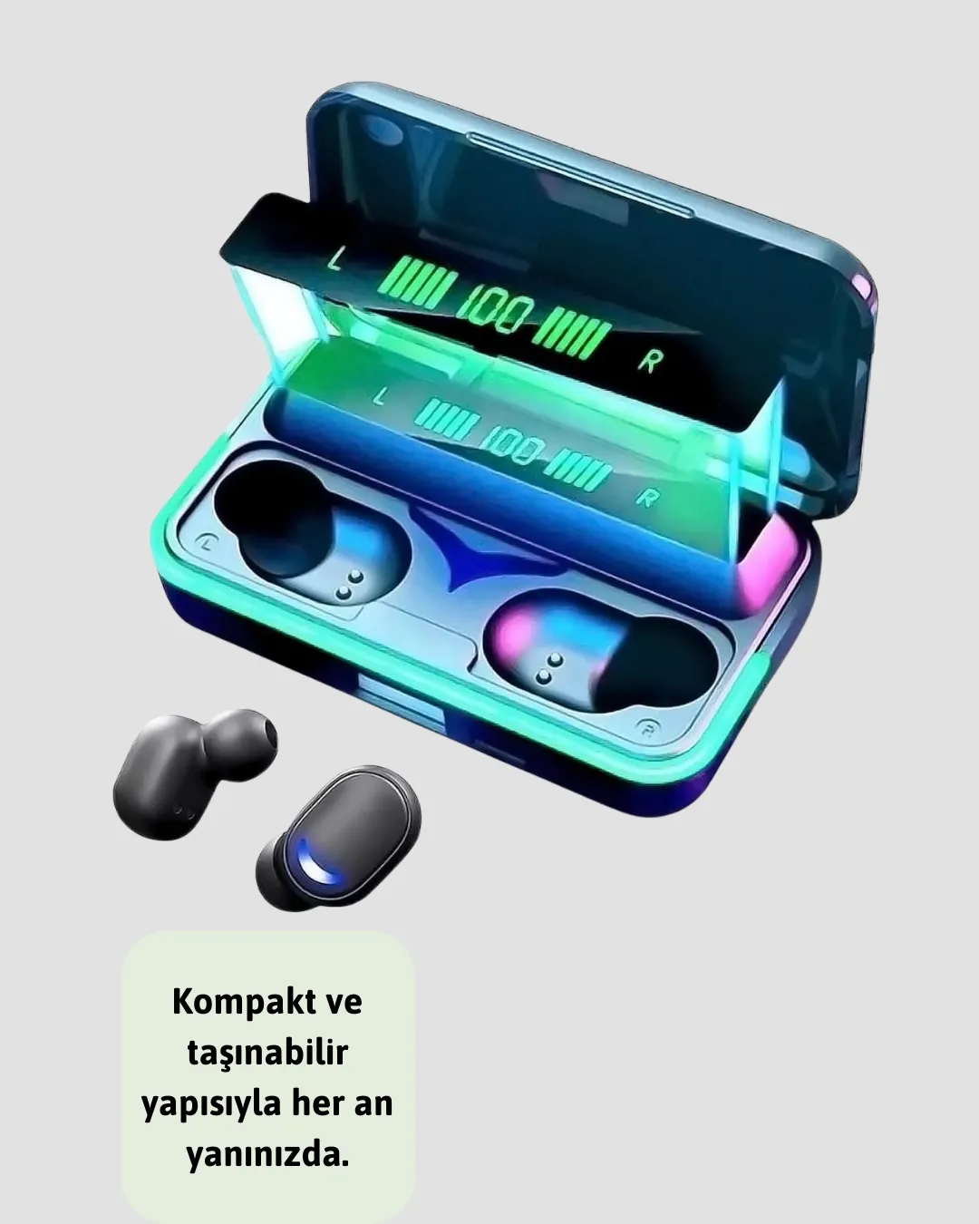 E10 Powerbanklı Bluetooth Kulaklık Oyun Modu ve Şık Tasarım