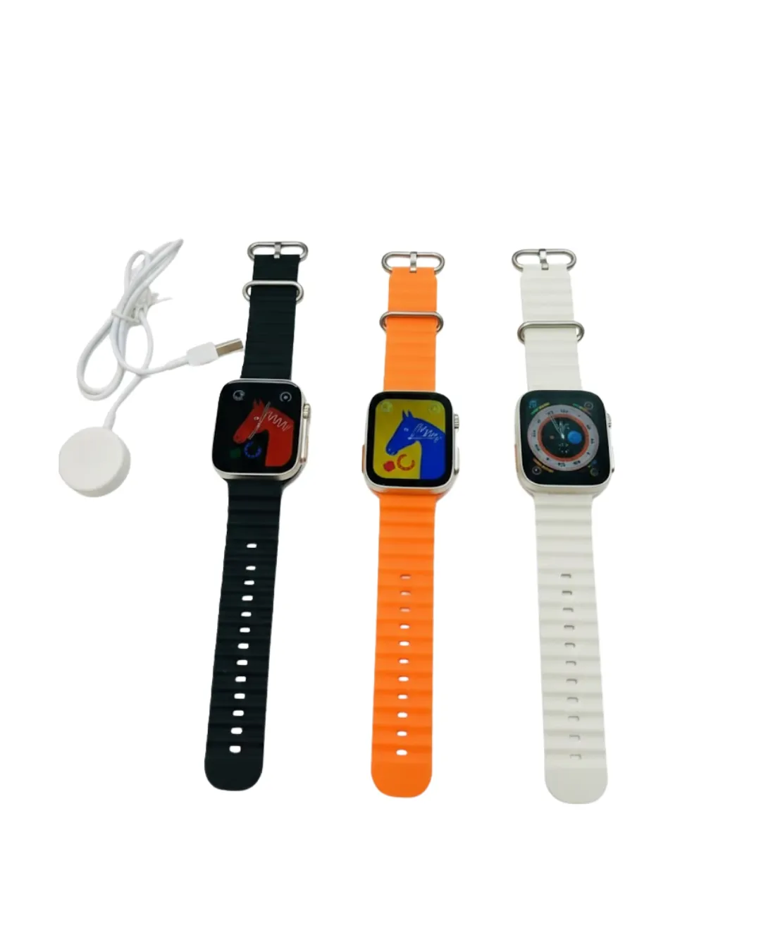 Yeni Model Akıllı Saat Ultra Smart Watch Gümüş Kasa 45mm Titreşim