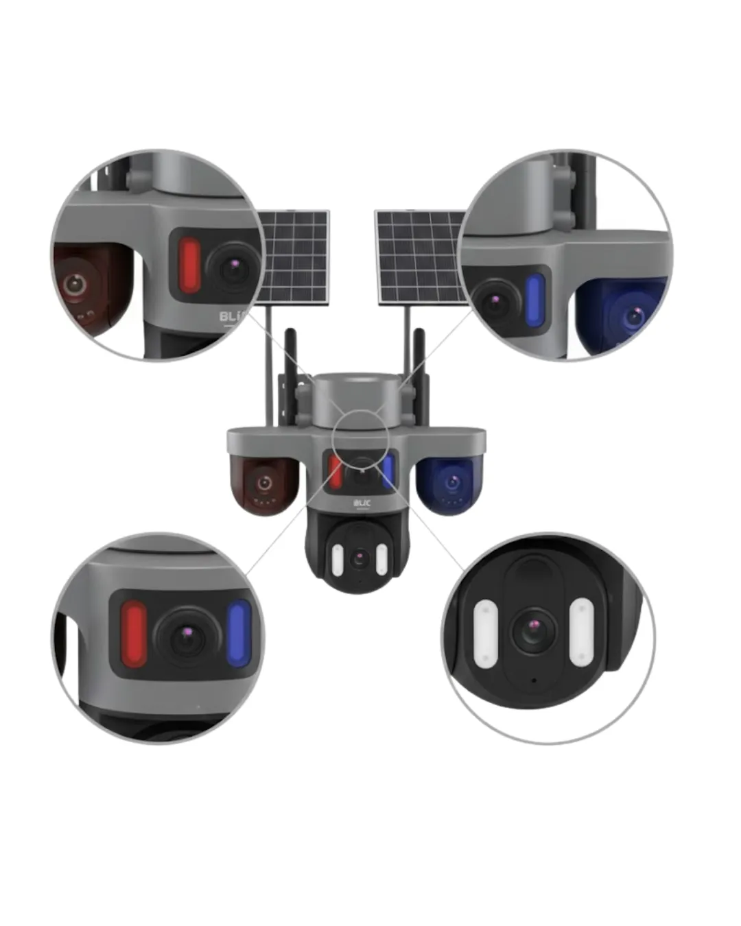 Solar Enerjili 4G IP Kamera Kablosuz Dış Mekan Güvenlik ve Uzaktan İzleme