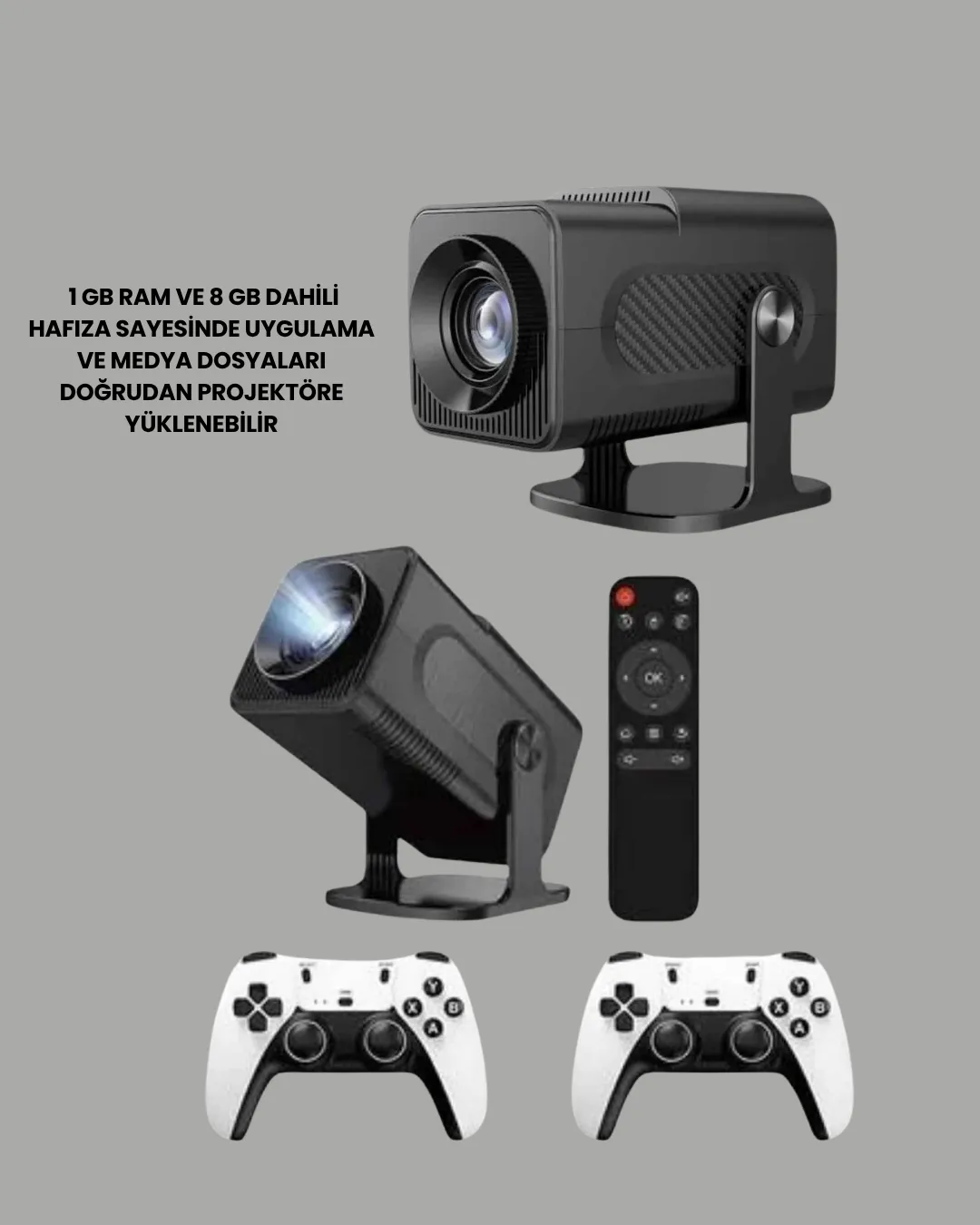 450 ANSI Lümen, 4K Destekli Kompakt Ev Projektörü